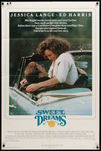 9b865 SWEET DREAMS 1sh '85 pretty Jessica Lange & Ed Harris in Patsy Cline bio!