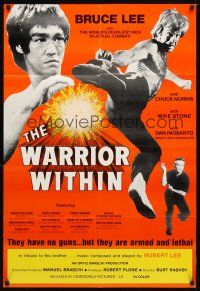 9b951 WARRIOR WITHIN 1sh '76 awesome action images of Chuck Norris & Bruce Lee!