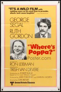 9b964 WHERE'S POPPA 1sh R79 Carl Reiner comedy, close-ups of George Segal & Ruth Gordon!