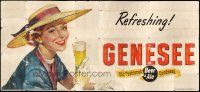 9c056 GENESEE BEER & ALE billboard '40s cool art of woman in straw hat!