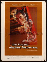 9c138 ANY WHICH WAY YOU CAN 30x40 '80 cool artwork of Clint Eastwood & Clyde by Bob Peak!