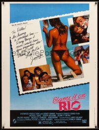 9c146 BLAME IT ON RIO 30x40 '84 Demi Moore, Michael Caine, super sexy postcard image!
