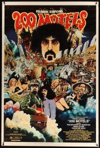 9c389 200 MOTELS 40x60 '71 directed by Frank Zappa, rock 'n' roll, wild artwork!