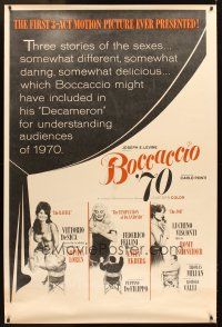 9c399 BOCCACCIO '70 40x60 '62 sexy Loren, Ekberg & Schneider, plus Fellini, De Sica & Visconti!