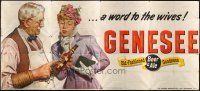 9c054 GENESEE BEER & ALE billboard '40s art of woman getting beer recommendation from grocer!