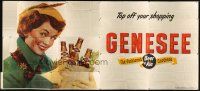 9c055 GENESEE BEER & ALE billboard '40s cool art of woman grocery w/bag of beer!