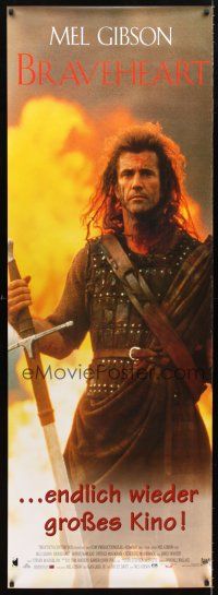9c316 BRAVEHEART German poster '95 cool image of Mel Gibson as William Wallace!