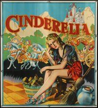 9c079 CINDERELLA stage play English 6sh '30s cool stone litho of sexy Cinderella!