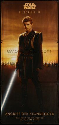 9c317 ATTACK OF THE CLONES German 47x99 '02 Star Wars Episode II, Hayden Christensen as Anakin!