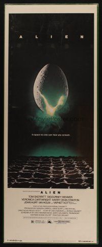 9c027 ALIEN insert '79 Ridley Scott outer space sci-fi monster classic, cool hatching egg image!