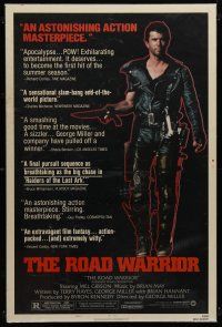 9c019 MAD MAX 2: THE ROAD WARRIOR style B 1sh '82 Mel Gibson returns as Mad Max!