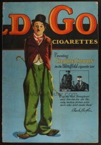 9c014 CHARLIE CHAPLIN INCOMPLETE advertising standee '20s art as the Tramp, Old Gold cigarettes!