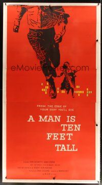 9d033 EDGE OF THE CITY linen 3sh '57 directed by Martin Ritt, Sidney Poitier, Man is Ten Feet Tall!