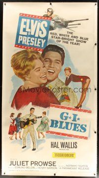 9d035 G.I. BLUES linen 3sh '60 swing out and sound off with Elvis Presley & sexy Juliet Prowse!