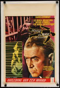 9d159 ANATOMY OF A MURDER linen Belgian '59 Otto Preminger, great different art of James Stewart!