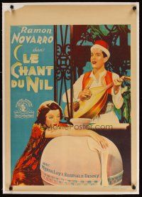 9d147 BARBARIAN linen pre-War Belgian '33 different art of Ramon Novarro & beautiful Myrna Loy!