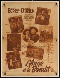 9d121 BAD BASCOMB linen French 23x32 '47 different images of Wallace Beery & Margaret O'Brien!