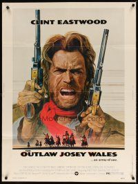 9e012 OUTLAW JOSEY WALES 30x40 '76 Clint Eastwood is an army of one, cool double-fisted artwork!