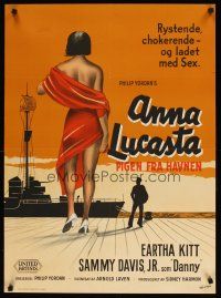 9e217 ANNA LUCASTA Danish '59 different art of sexy Eartha Kitt on pier by K. Wenzel!
