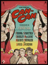 9e222 CAN-CAN Danish '60 Stilling art of Frank Sinatra, Shirley MacLaine & Maurice Chevalier!