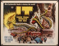 9e049 IT CAME FROM BENEATH THE SEA 1/2sh '55 Ray Harryhausen, a tidal wave of terror, cool art!