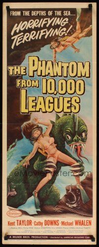 9e034 PHANTOM FROM 10,000 LEAGUES insert '56 classic art of monster & sexy scuba diver by Kallis!