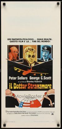 9e156 DR. STRANGELOVE Italian locandina R70s Stanley Kubrick classic, 3 images of Peter Sellers!