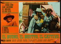 9e148 GOOD, THE BAD & THE UGLY Italian photobusta R70s two guys help wounded Clint Eastwood!