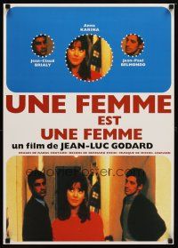 9e396 WOMAN IS A WOMAN Japanese R90s Jean-Luc Godard's Une femme est une femme, Belmondo, Karina