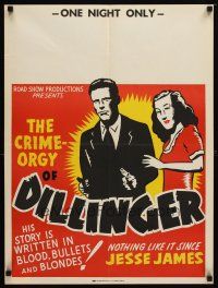 9e023 DILLINGER special 21x28 R40s Lawrence Tierney's story written in bullets, blood & blondes!