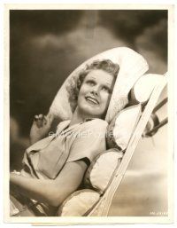 9f224 SUZY deluxe 10x13 still '36 great close up of reclining Jean Harlow, who's now a brownette!