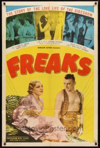 9f020 FREAKS 1sh R49 Tod Browning classic, great portrait of sideshow cast!