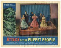 9f102 ATTACK OF THE PUPPET PEOPLE LC #8 '58 great special fx scene of six tiny people in cigar box