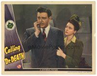 9f110 CALLING DR. DEATH LC '43 Patricia Morison, worried Lon Chaney Jr., first Inner Sanctum mystery