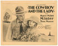 9f071 COWBOY & THE LADY TC '22 romantic close up of Mary Miles Minter & dude cowboy Tom Moore!