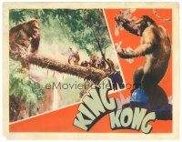 9f138 KING KONG LC '33 great image of the giant ape about to shake men off the fallen tree!