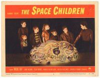 9f176 SPACE CHILDREN LC #8 '58 Jack Arnold, best close up of 7 kids surrounding giant alien brain!