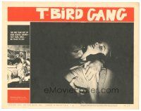 9f184 T-BIRD GANG LC #4 '59 Roger Corman teen classic, guy manhandling girl who's not happy!