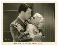 9f237 IRON MAN 8x10 still '31 Tod Browning, c/u of sexy Jean Harlow about to kiss Lew Ayres!
