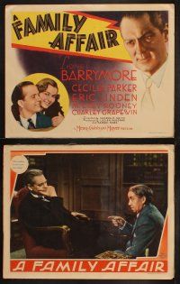 9f054 FAMILY AFFAIR 8 LCs '37 Lionel Barrymore as Judge Hardy, first Andy Hardy!