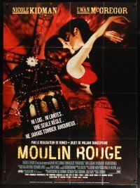 9g165 MOULIN ROUGE French 1p '01 sexy Nicole Kidman, Ewan McGregor, great romantic image!