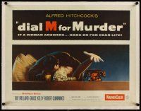 9g034 DIAL M FOR MURDER linen 1/2sh '54 Alfred Hitchcock, attacked Grace Kelly reaches for phone!