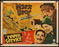 9g124 ROOM SERVICE 1/2sh '38 c/u of Marx Brothers Groucho, Chico & Harpo + Al Hirschfeld art!