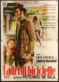 9g170 BICYCLE THIEF Italian 2p R55 Vittorio De Sica's classic Ladri di biciclette, cool art!