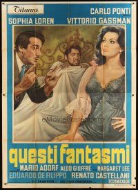 9g171 GHOSTS - ITALIAN STYLE Italian 2p '68 Questi fantasmi, different art of sexy Sophia Loren!