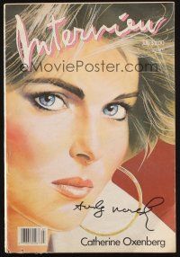 9g104 INTERVIEW signed magazine July 1986 by Andy Warhol, on the cover image of Catherine Oxenberg!