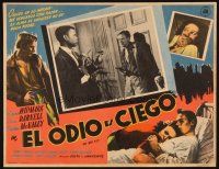 9g184 NO WAY OUT Mexican LC '50 close up of Richard Widmark pointing gun at Sidney Poitier!