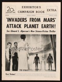 9g149 INVADERS FROM MARS pressbook '53 classic sci-fi, includes cool full-color comic strip herald!