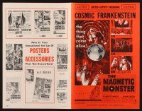 9g152 MAGNETIC MONSTER pressbook '53 Curt Siodmak, cosmic Frankenstein will swallow the Earth!