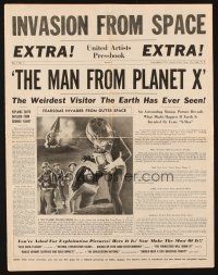 9g153 MAN FROM PLANET X pressbook '51 Edgar Ulmer sci-fi, Robert Clarke, cool newspaper layout!